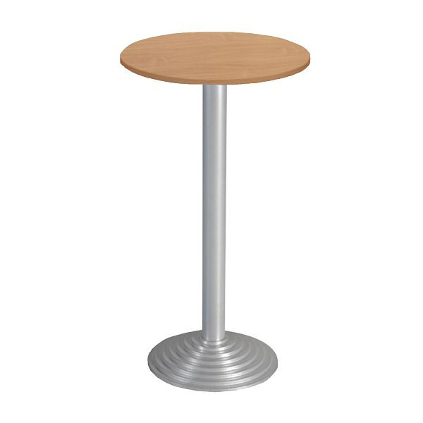Bisley Stehtisch, rund, Durchmesser: 600mm, eine Platte, 19mm Tischstärke, 399 chrom x BC buche, SR106BC399