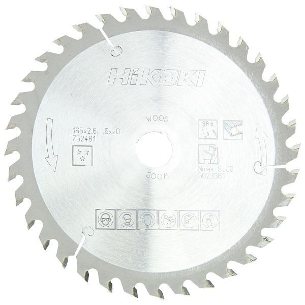HiKOKI TCT Kreissägeblatt Holz 165X20 Z36 Wechselzahn, 752481