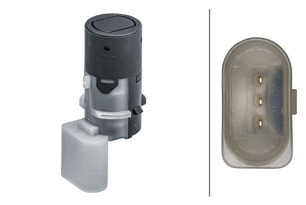HELLA Sensor, Einparkhilfe, gerade, 3-polig, gesteckt, lackierbar, 6PX 358 141-461