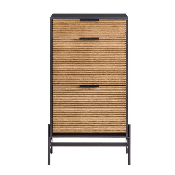 SoBuy Schuhbank mit einer Schublade Schwarz 64x40x115 cm, Modern, HFSR03-SCH