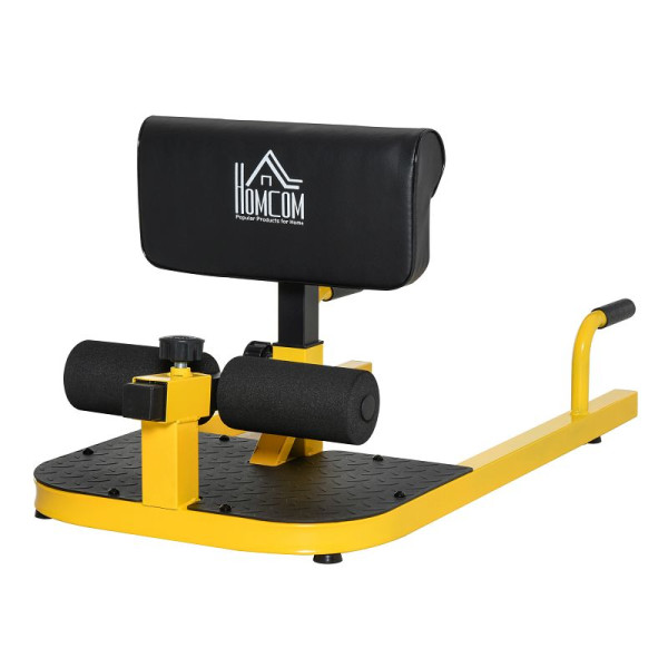HOMCOM Sissy Squat Kniebeugentrainer Beintrainer Bauch-Gesäß-Trainer 3 in 1 Trainer verstellbar bis 120 kg, A91-069YL