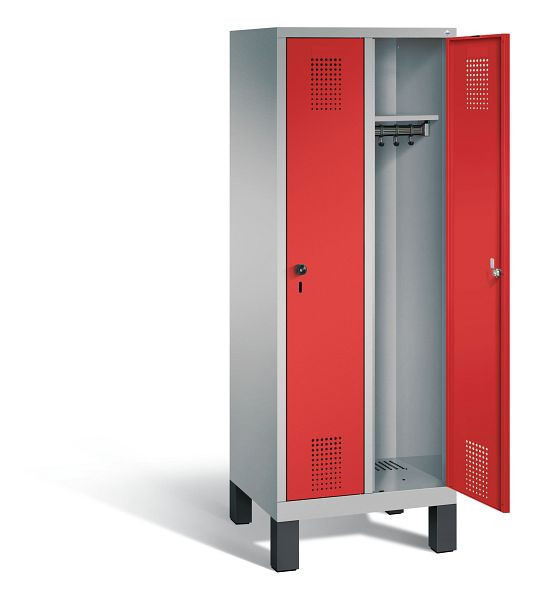 C+P Spind Evolo, H1650xB610xT500mm, Farbe: Weißaluminium / feuerrot, 480106-20 S10027