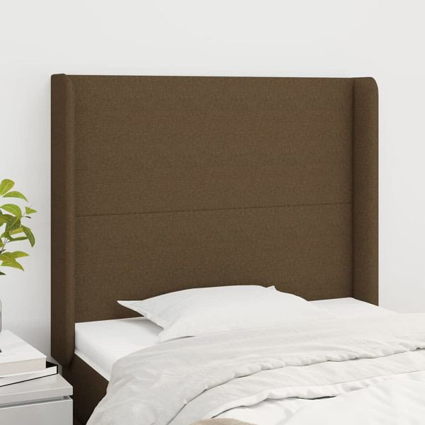 vidaXL Kopfteil mit Ohren Dunkelbraun 103x16x118/128 cm Stoff, 3119293