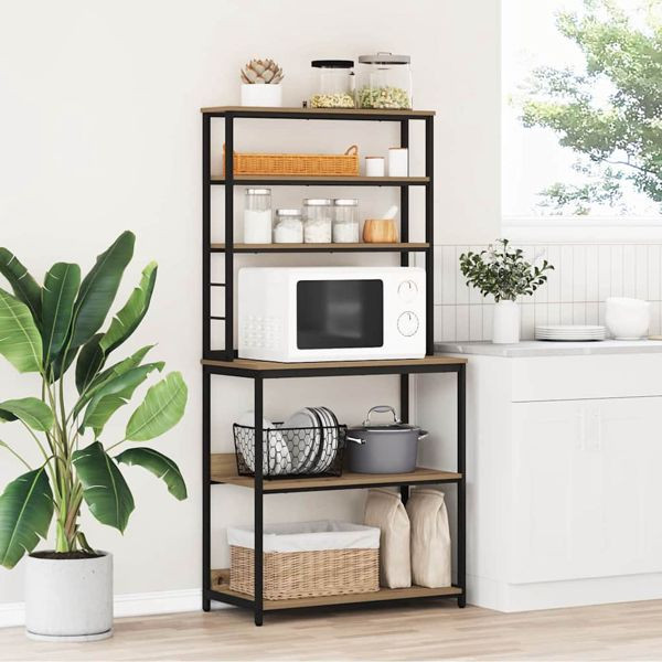vidaXL Küchenregal Artisan-Eiche 80 x 40 x 168 cm Holzwerkstoff, 883891