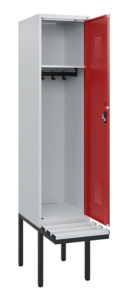 C+P Spind Evolo PLUS, 1 Abteil, 1950x400x815mm, 7035/3000, Zylinderschloss, Material Sitzfläche Kunststoff, 0490405-12 S10084