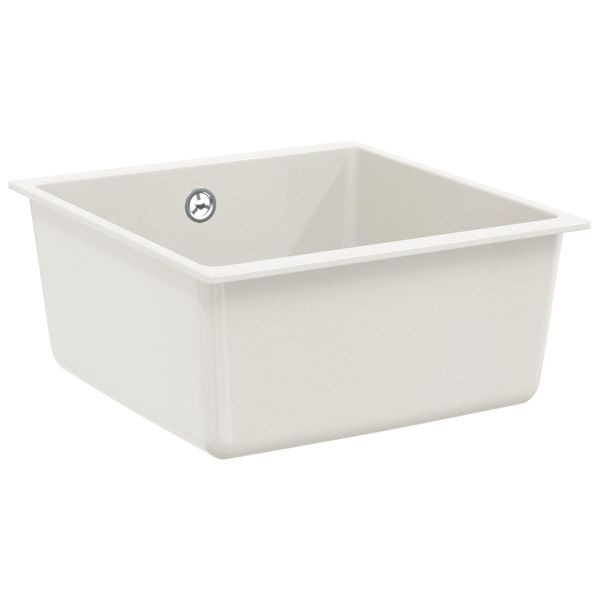 vidaXL Waschbecken Weiß 430 x 460 mm 80% Quarz und 20% Harz, 42028423