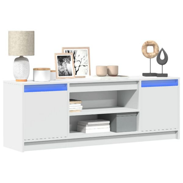 vidaXL TV-Schrank mit LED-Beleuchtung Weiß 139,5x34x50cm Holzwerkstoff, 852194