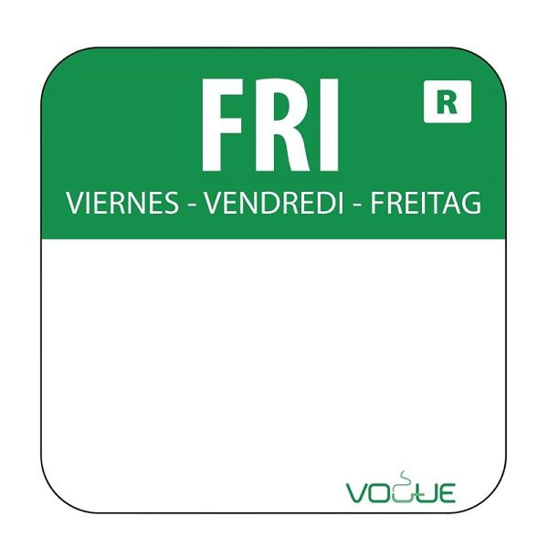 Vogue Lebensmitteletiketten Freitag grün, VE: 1000 Stück, L935