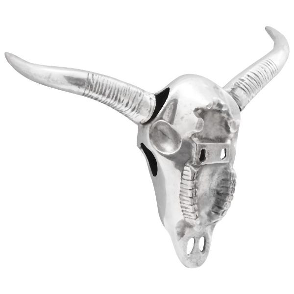 vidaXL Wandmontierter Stierkopf Silber 34x13x53 cm Aluminium, 42000134