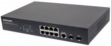 INTELLINET 8-Port Gigabit Ethernet Web-Managed PoE+ Switch mit 2 SFP-Ports, 561167