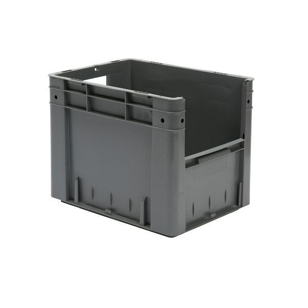 LA-KA-PE VTK 400/320-4, grau, Euro-Schwerlast-Behälter, mit Eingrifföffnung, 37432 02 45
