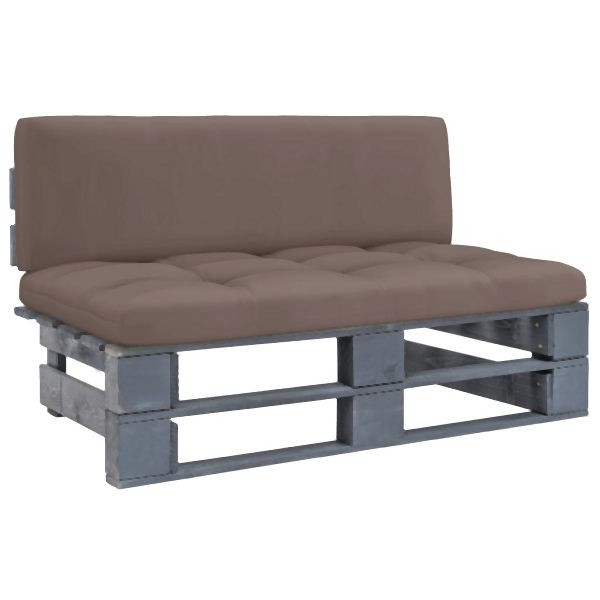 vidaXL Outdoor-Mittelsofa Paletten Imprägniertes Kiefernholz Grau, 3066489