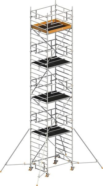 Layher Gerüst Uni Kompakt P2 SAFETY PLUS mit Doppelgeländer und Gerüststützen, Max. Plattformhöhe: 8,20 m, 1425028