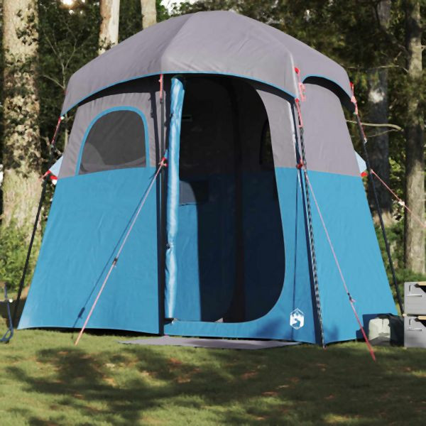 vidaXL Duschzelt 2 Personen Blau Wasserdicht, Campingplatz, 4009534