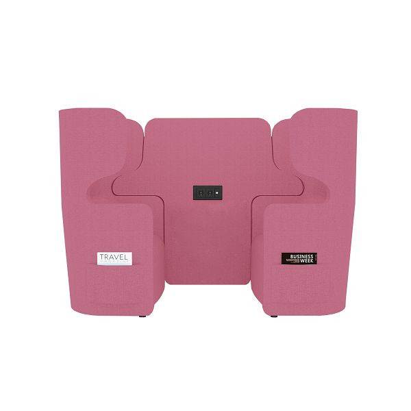 Bisley Raum in Raum Lösung Vivo, Zweisitzer, Hohe Rückenlehne, 2 Seitentaschen, 2 Steckdosen und 2 USB Anschlüsse, NE0173 lipstick, VIVH2SETPS2.NE0173