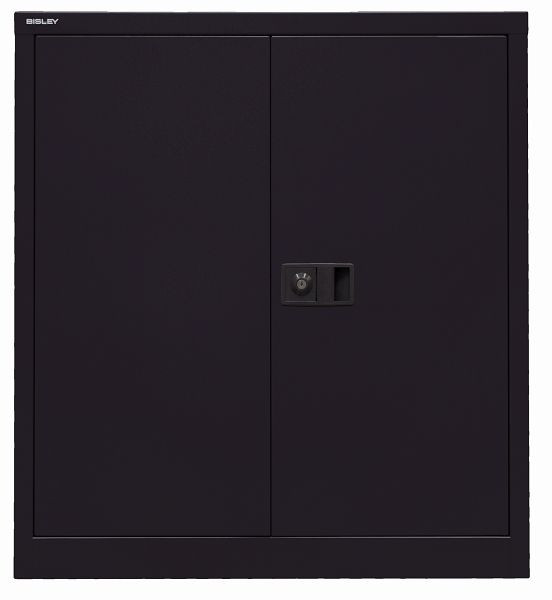 Bisley Flügeltürenschrank Universal, 1 Fachboden, 2 OH, schwarz, E402A01633