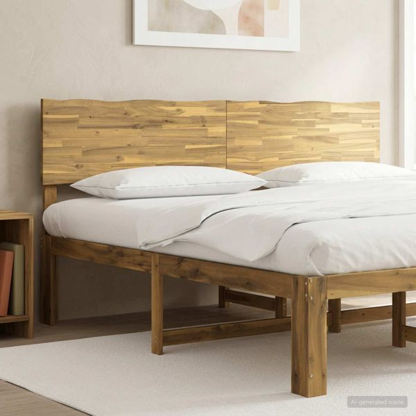 vidaXL Kopfteil mit Live Edge ROSTOCK Weiß 200 cm Massivholz Akazie, 903148