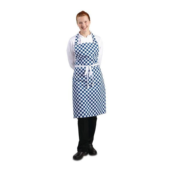 Whites Latzschürze blau weiß kariert, Material: Polybaumwolle, A554