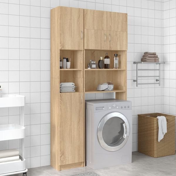 vidaXL Waschmaschinenschrank-Set Sonoma-Eiche Holzwerkstoff, 3055639
