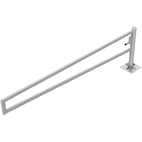 Stein HGS Wegesperre 360° drehbar, 3500 mm / ohne Farbe, Profilzylinderschloss verschiedenschließend, zum Aufdübeln mit Bodenplatte (360x360mm), 4013.35zp