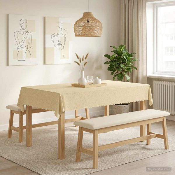 vidaXL Tischdecke 5 stk. Rechteckig Cremeweiß 140 x 220 cm, 42040475