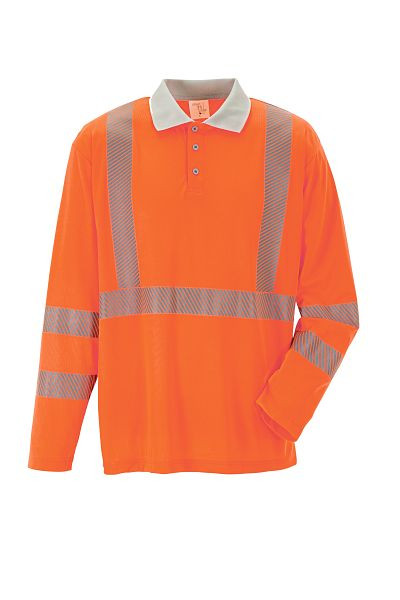 Planam Norit Warnschutz Poloshirt langarm orange/zink XXL, Unisex, 5895060