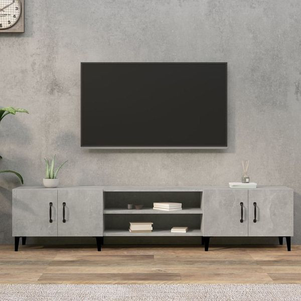 vidaXL TV-Schrank Betongrau 180x31,5x40 cm Holzwerkstoff, 816268