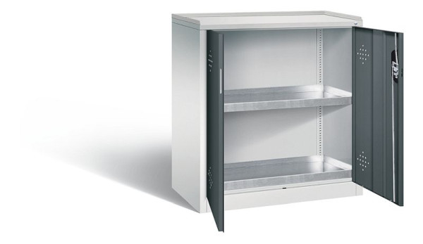 C+P Umweltschrank Acurado, H1000xB930xT500mm, Farbe: Lichtgrau / Anthrazitgrau, Muldengriff, 8821-315 S10192