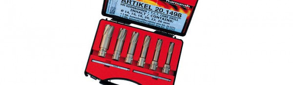 Karnasch Set BASIC, Rail-Line55 6 Hartmetall-bestückte Kernbohrer: Nutzlänge 55mm, Weldonschaft 19mm, 201498
