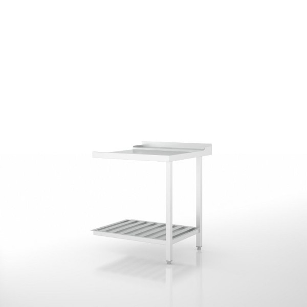 Ackermann Spülmaschinen Ablauftisch 750x800x875 mm - H-Linie, Anbau rechts/front, Unterbau mit Ablagerosten, 9021216