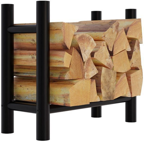 CLP Kaminholzständer Medya rund 30x60x60 cm, schwarz, 320997