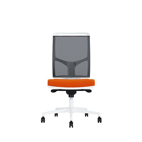 Bisley Bürodrehstuhl Zed, Weißes Kunststoff, Ohne Armlehnen, Fußkreuz aus Kunststoff, NE0119 orangebraun, ZEDKSWNE0119