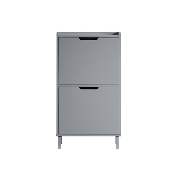 SoBuy Schuhschrank mit 4 Türen Hellgrau 50x47x91 cm, Modern, FSR151-HG