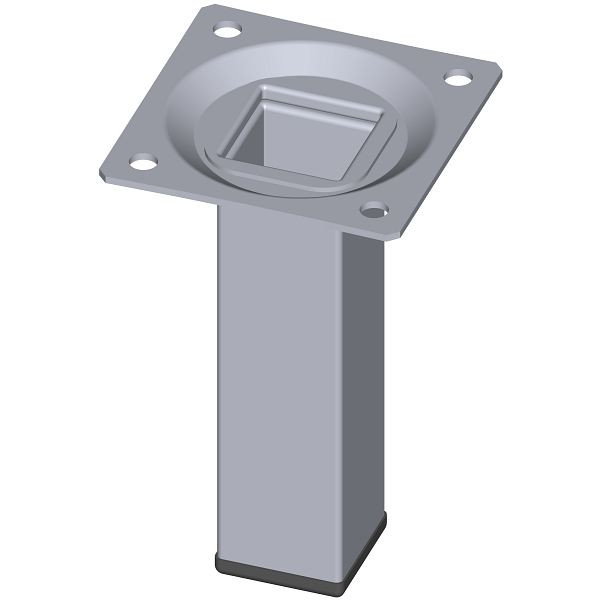 Element System STAHLROHRFUSS, LOSE, 25X25, M10, 100 mm, CHROM, VE: 4 STÜCK, 11101-00005