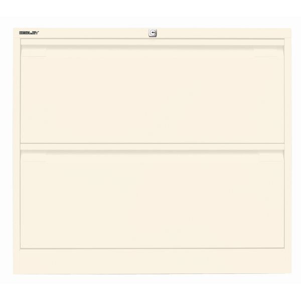 Bisley Hängeregistraturschrank, doppelbahnig, 2 HR-Schubladen, 625 reinweiß, DF2625