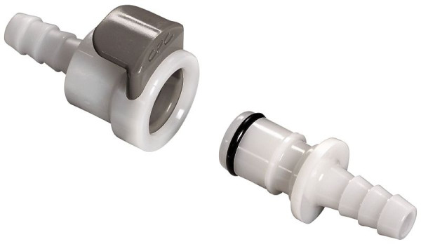Bürkle Schlauchkupplungen, Vollkunststoff (POM), NW 6,4 mm, komplett, Ø: 9,5 mm, ohne Ventil, 8780-1060