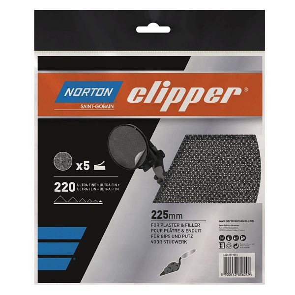Norton Clipper Schleifscheiben Gitterleinen Ø225 mm K 80, VE: 5 Stück, 66261119851