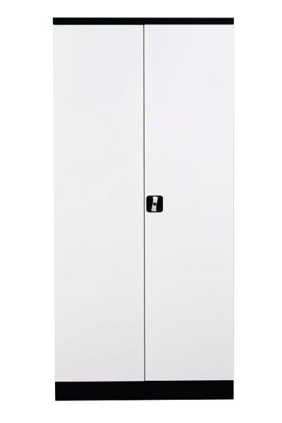 Gürkan Flügeltürenschrank, 42 x 92 x 195 cm, Anthrazit, Verkehrsweiß, Fachboden Stück 4, FLC.19/N, 111247
