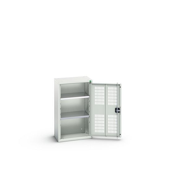 bott verso Flügeltürschrank mit Belüftung, mit 2 Fachböden, BxTxH: 525 x 350 x 900 mm, Lichtgrau / Lichtgrau, 16926711.16