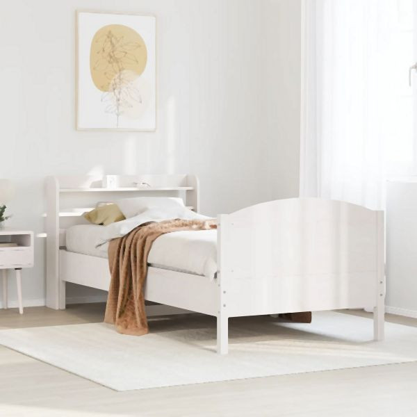 vidaXL Massivholzbett ohne Matratze Weiß 75x190 cm Kiefernholz, 3306991