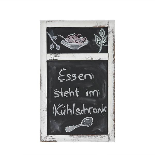 Mendler Werbetafel HWC-C51, Wandtafel Kreidetafel, 55x34x2cm, Holz Shabby-Look Vintage, weiß, 36808
