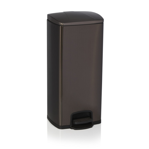 WAS Tretabfalleimer, 31,5 x 31,5 x 70 cm, schwarz, Chromnickelstahl, Kunststoff, 1133031