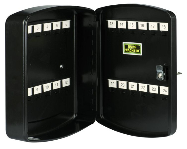 BURG-WÄCHTER Schlüssel-Box KB 24 Haken Schwarz, 2 x Schlüssel, HxBxT (außen): 255 x 200 x 75mm, 28250