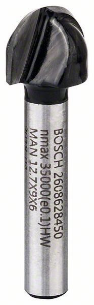 Bosch Hohlkehlfräser, 6 mm, R1 6,3 mm, D 12,7 mm, L 9,2 mm, G 40 mm, 2608628450