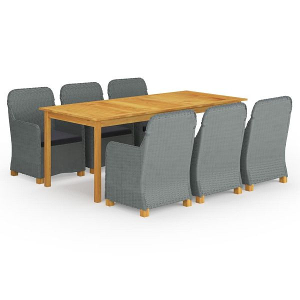 vidaXL 9-teilig Garten-Essgruppe Hellgrau, 3067940