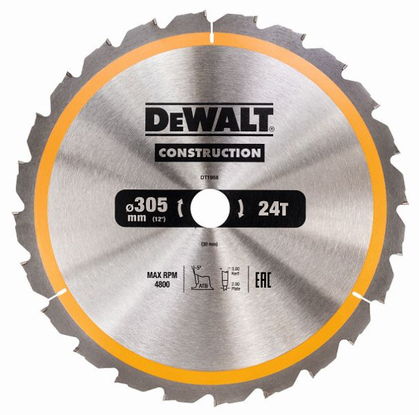 DeWalt Kreissägeblatt stationär 305/30mm 24WZ, DT1958-QZ