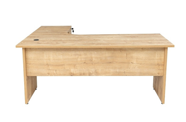 Mades Winkelschreibtisch Dona, Holzfuß, Saphir Eiche Dekor, 180x120x74 cm, inkl. Beistellcontainer, rechts gewinkelt, MADHF1014160EIR