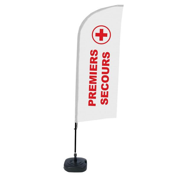 Showdown Displays Beachflag Alu Wind Komplett-Set Erste Hilfe Französisch, BFAW310-WT21-I509
