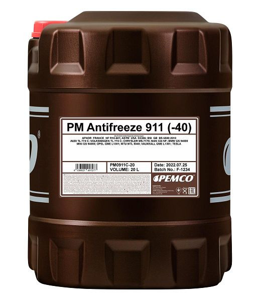 PEMCO 911 Kühlerfrostschutzmittel (Konzentrat), VE: 20 l, PM0911C-20