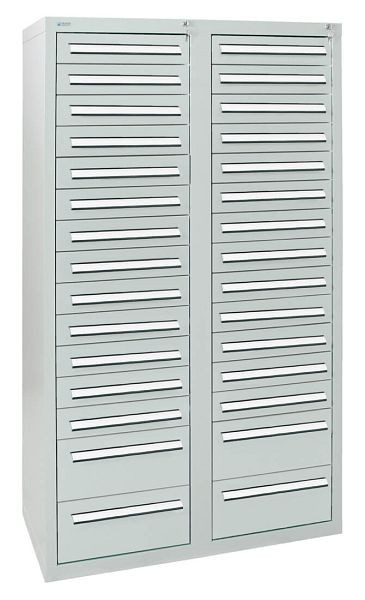 stumpf Schubladenschrank Serie T-100/35-4, RAL 7035/7035, 30 Schubladen (26x100, 4x200mm), 8154707